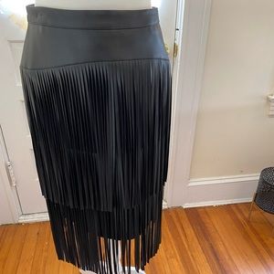 Black skirt w fringe — BCBGMaxAzria size 4